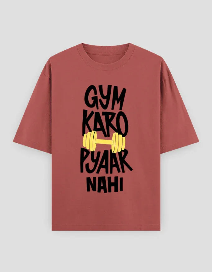 Gym Karo Graphic Oversized Classic T-Shirt for Men - Not So Suttle