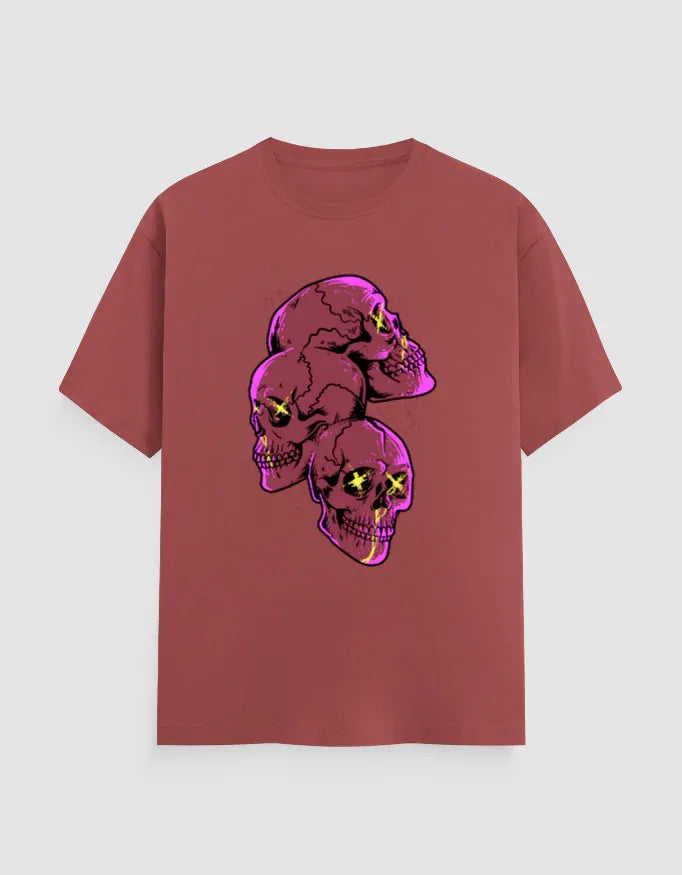 Red Skulls Graphic Classic Crew T-Shirt for Men - Not So Suttle