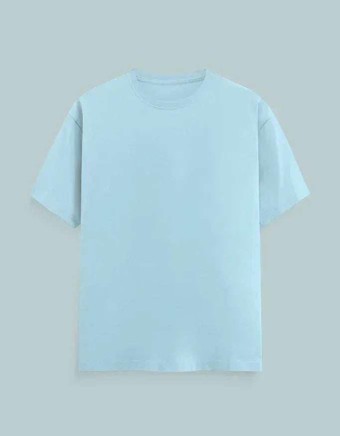 Solid Baby Blue Plus Size Classic Crew T-Shirt for Men - Not So Suttle