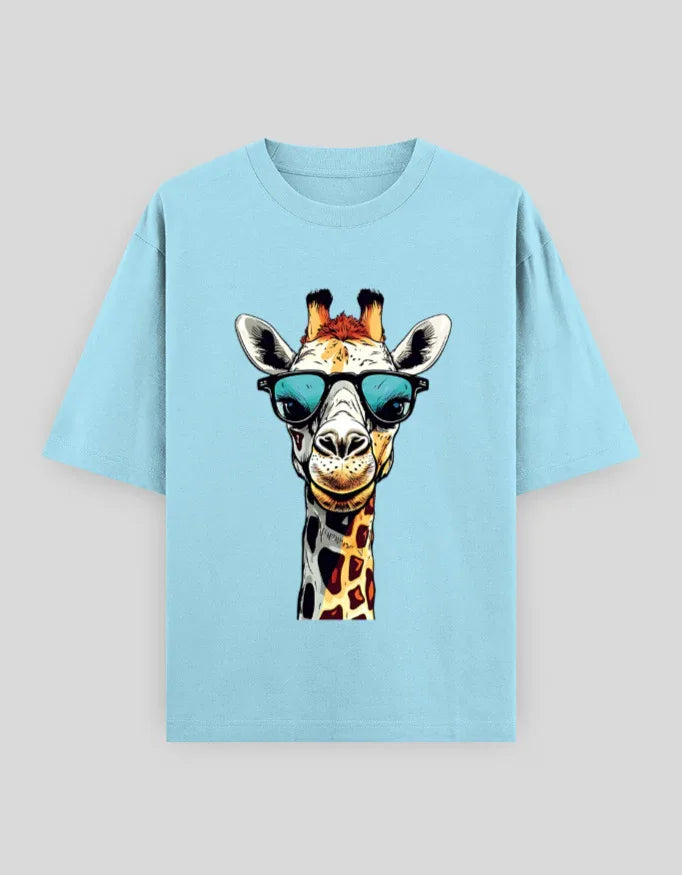 Giraffe Graphic Oversized Classic T-Shirt for Men - Not So Suttle