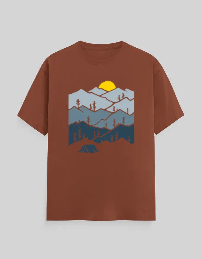 Mountains Graphic Classic Crew T-Shirt for Men - Not So Suttle