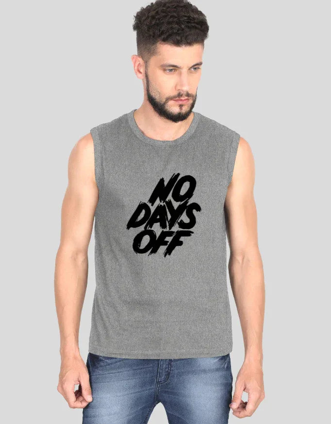 No Days Off Sleeveless Graphic T-Shirt for Men - Not So Suttle
