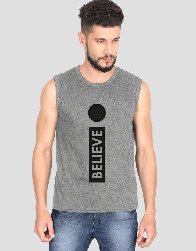 Believe Sleeveless Graphic T-Shirt for Men - Not So Suttle