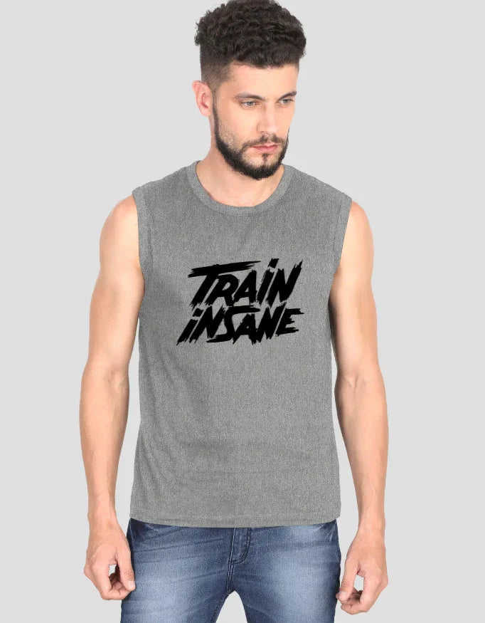 Train Insane Sleeveless Graphic T-Shirt for Men - Not So Suttle