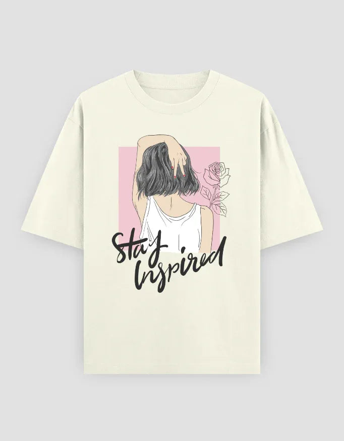 Stay Inspired Graphic Oversized Classic T-Shirt for Women - Not So Suttle