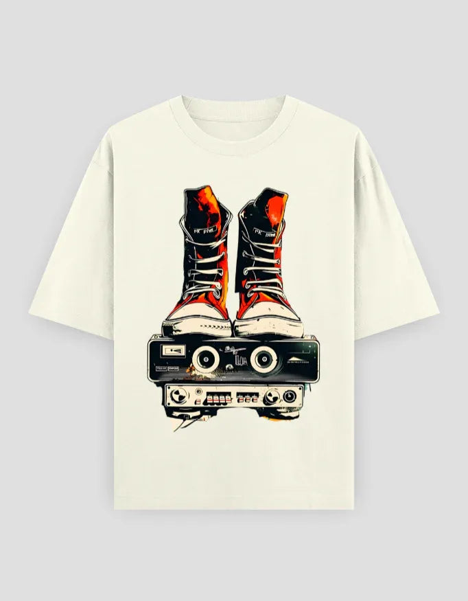 Retro Shoe Graphic Oversized Classic T-Shirt for Men - Not So Suttle