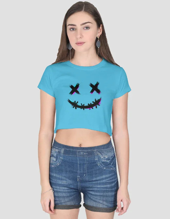 Monster Smile Graphic Crop Top for Women - Not So Suttle
