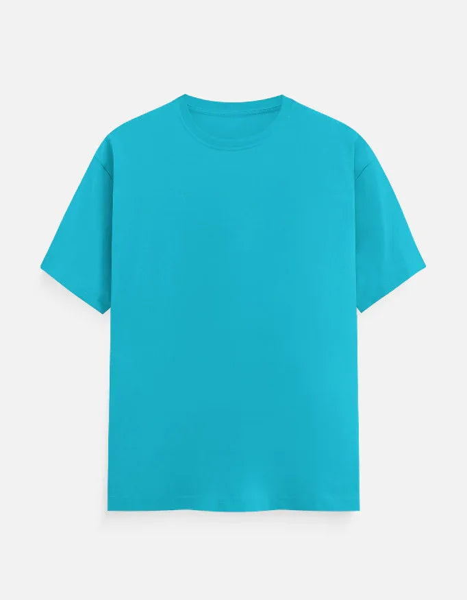 Solid Sky Blue Plus Size Classic Crew T-Shirt for Men - Not So Suttle
