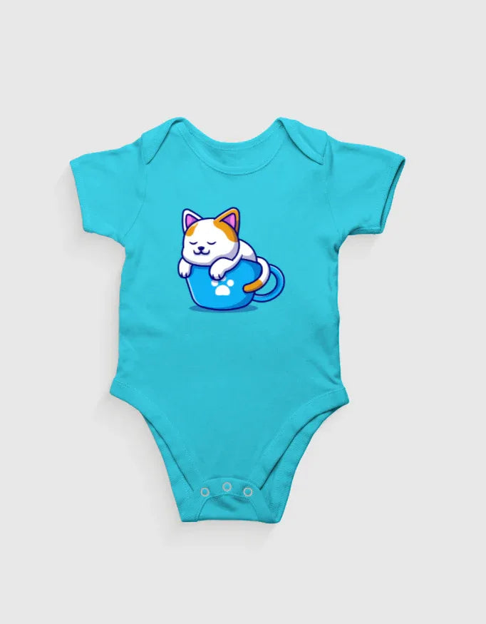 Kitten in Cup Graphic Kids Rompers - Not So Suttle