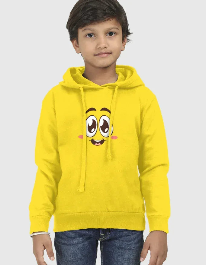 Blushing Smiley Graphic Kids Hoodie - Not So Suttle