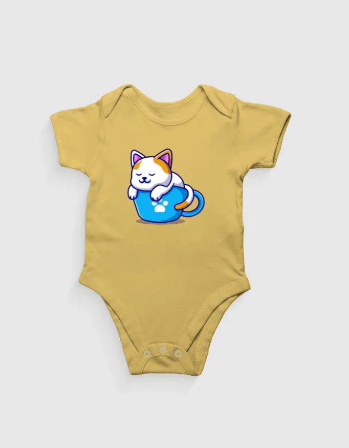 Kitten in Cup Graphic Kids Rompers - Not So Suttle