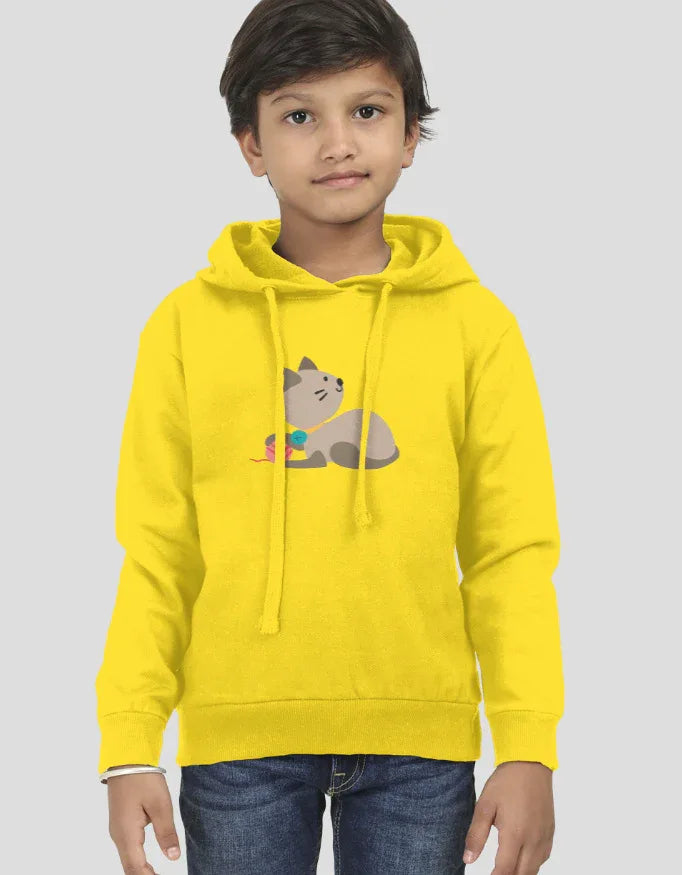 Cat and Ball Graphic Kids Hoodie - Not So Suttle
