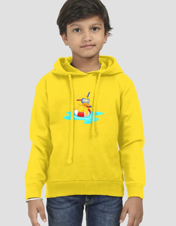 Swimming Duck Graphic Kids Hoodie - Not So Suttle