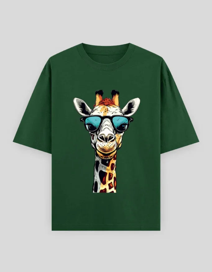 Giraffe Graphic Oversized Classic T-Shirt for Men - Not So Suttle