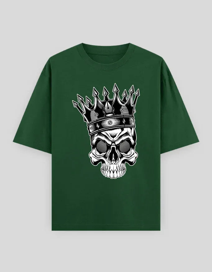 Crowned Skull Graphic Oversized Classic T-Shirt for Men - Not So Suttle