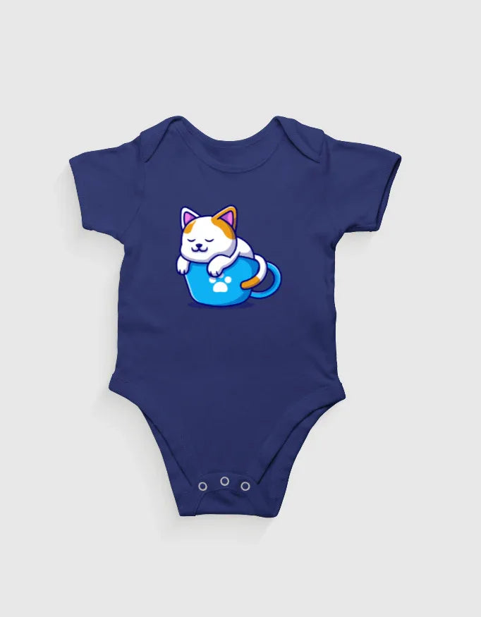 Kitten in Cup Graphic Kids Rompers - Not So Suttle