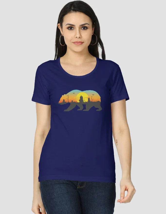 Travel Bear Graphic Classic T-Shirt for Women - Not So Suttle