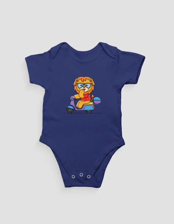 Lion on Scooter Graphic Kids Rompers - Not So Suttle