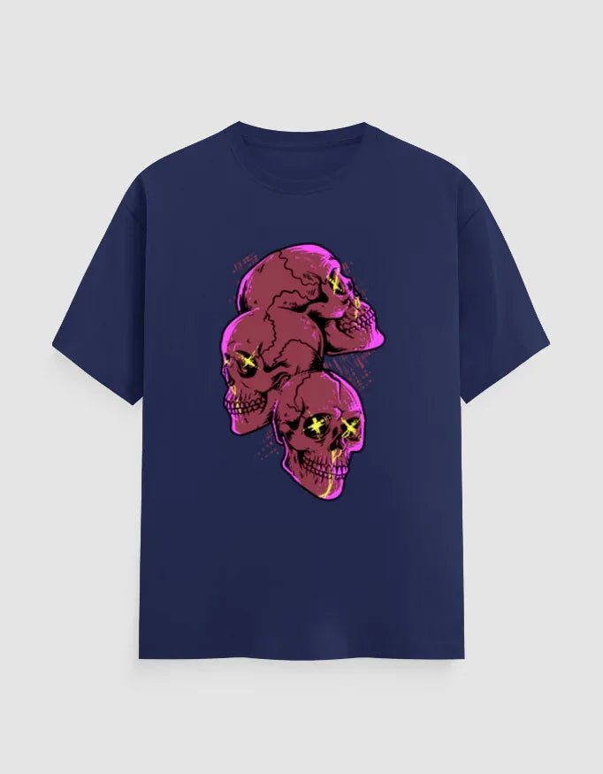 Red Skulls Graphic Classic Crew T-Shirt for Men - Not So Suttle