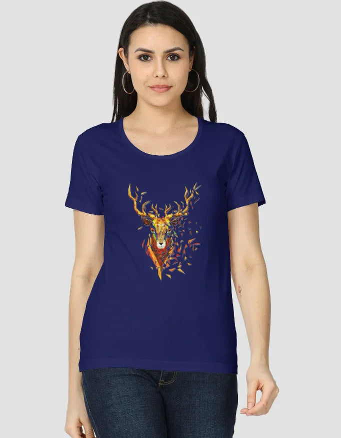 Golden Deer Graphic Classic T-Shirt for Women - Not So Suttle
