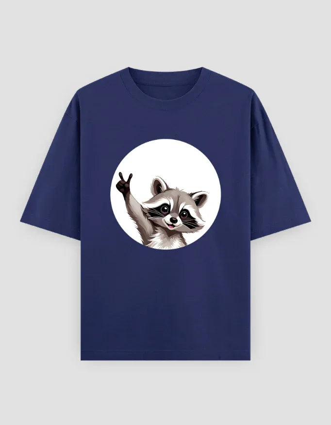 Racoon Graphic Oversized Classic T-Shirt for Men - Not So Suttle