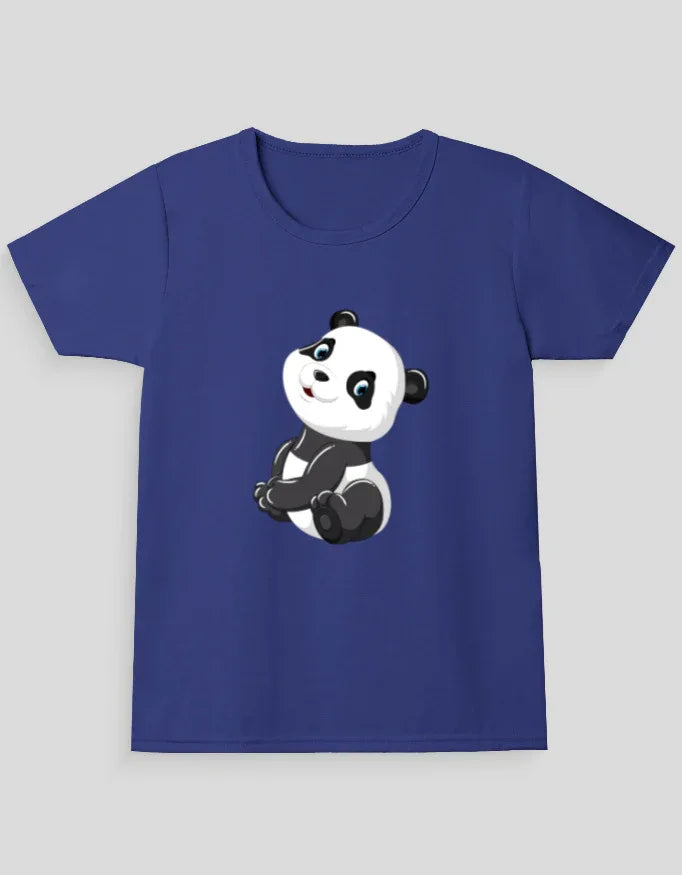 Cute Panda Graphic T-Shirt for Girl's - Not So Suttle