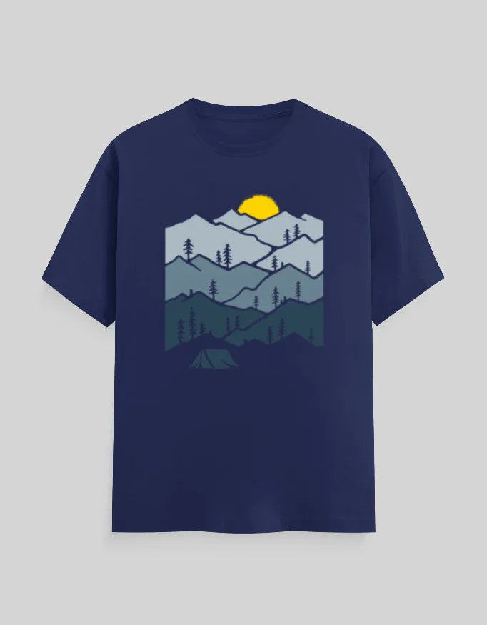 Mountains Graphic Classic Crew T-Shirt for Men - Not So Suttle