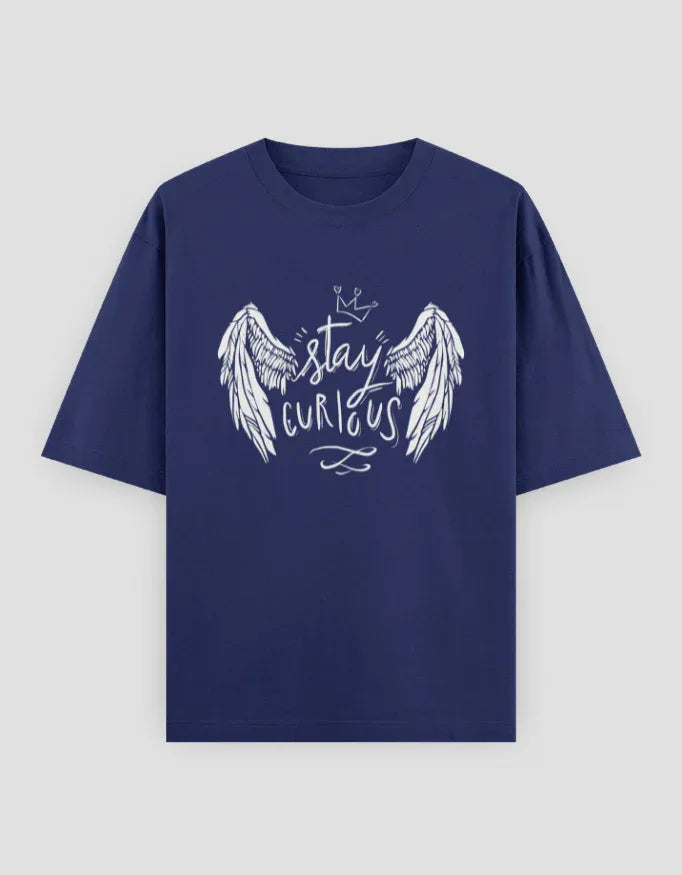Stay Curious Graphic Oversized Classic T-Shirt for Women - Not So Suttle