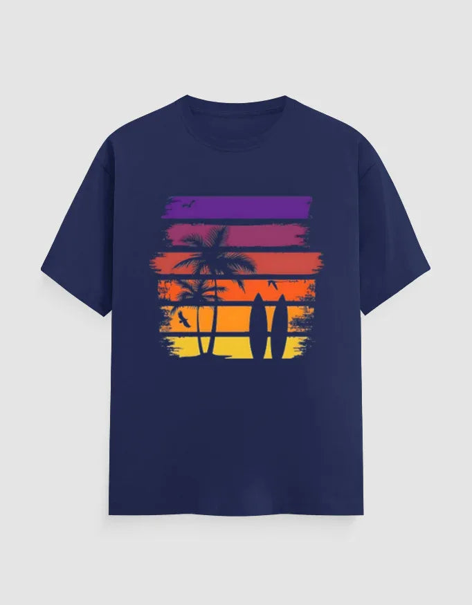 Beach Surf Graphic Classic Crew T-Shirt for Men - Not So Suttle