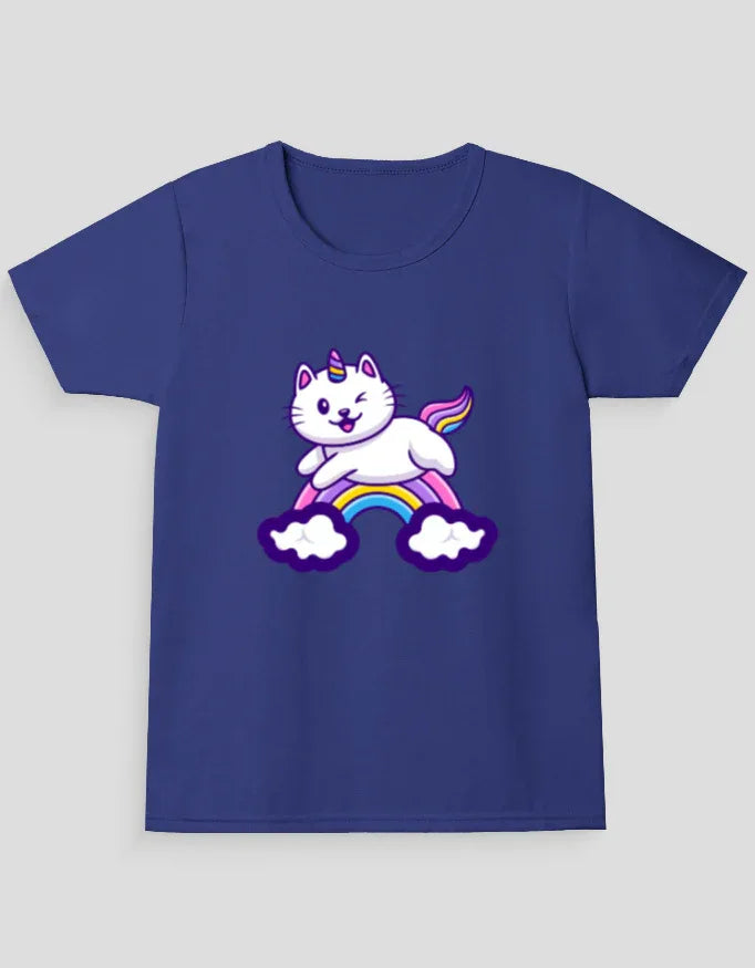 Rainbow Unicorn Graphic T-Shirt for Girl's - Not So Suttle