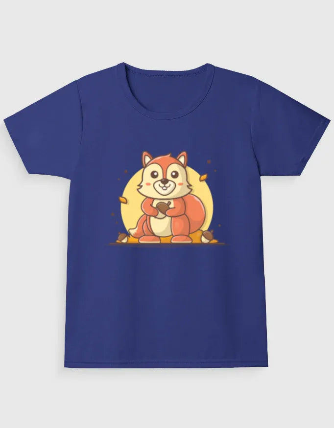 Brown Squirrel Graphic T-Shirt for Girl's - Not So Suttle