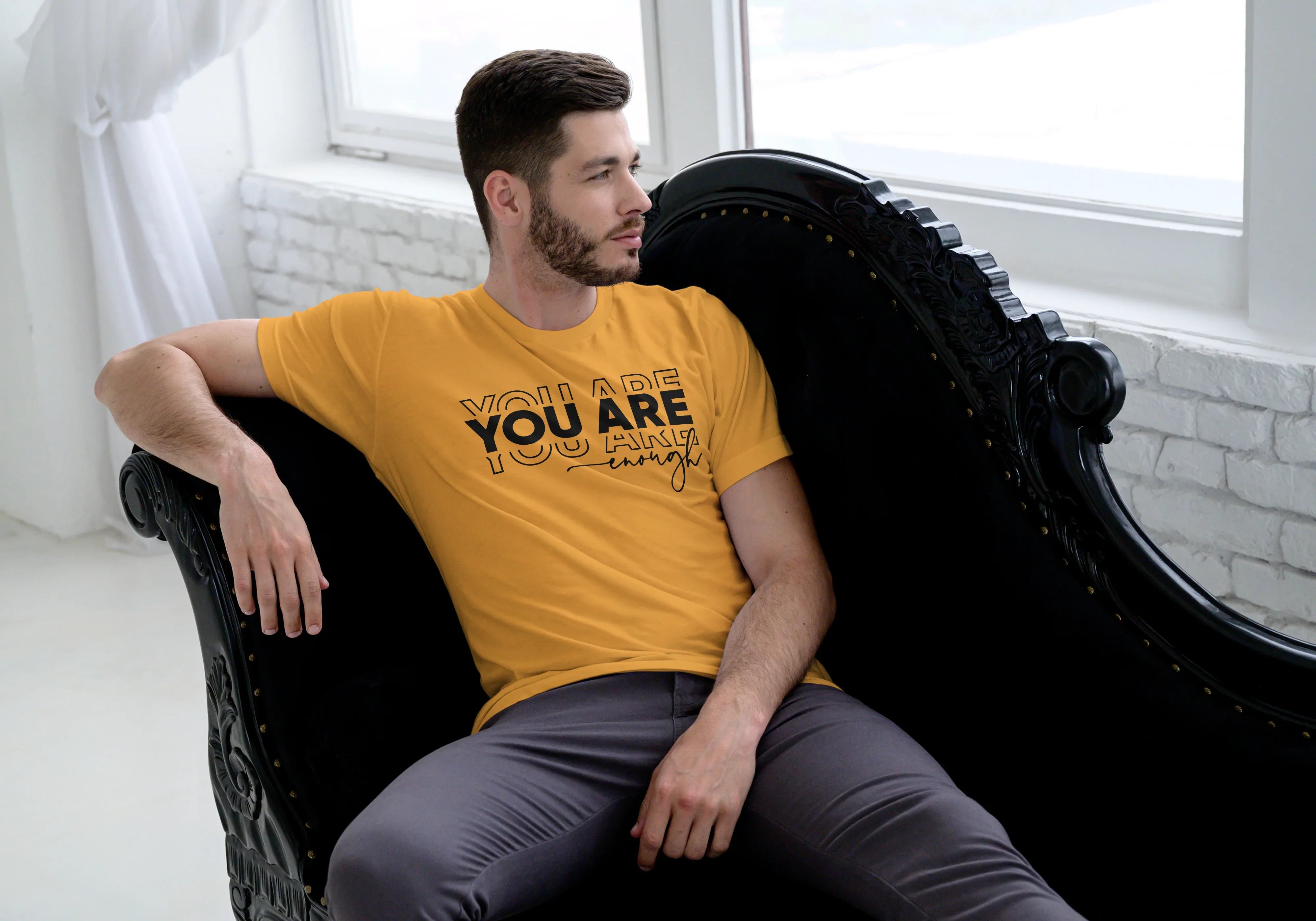 You are Enough Graphic Classic Crew T-Shirt for Men - Not So Suttle