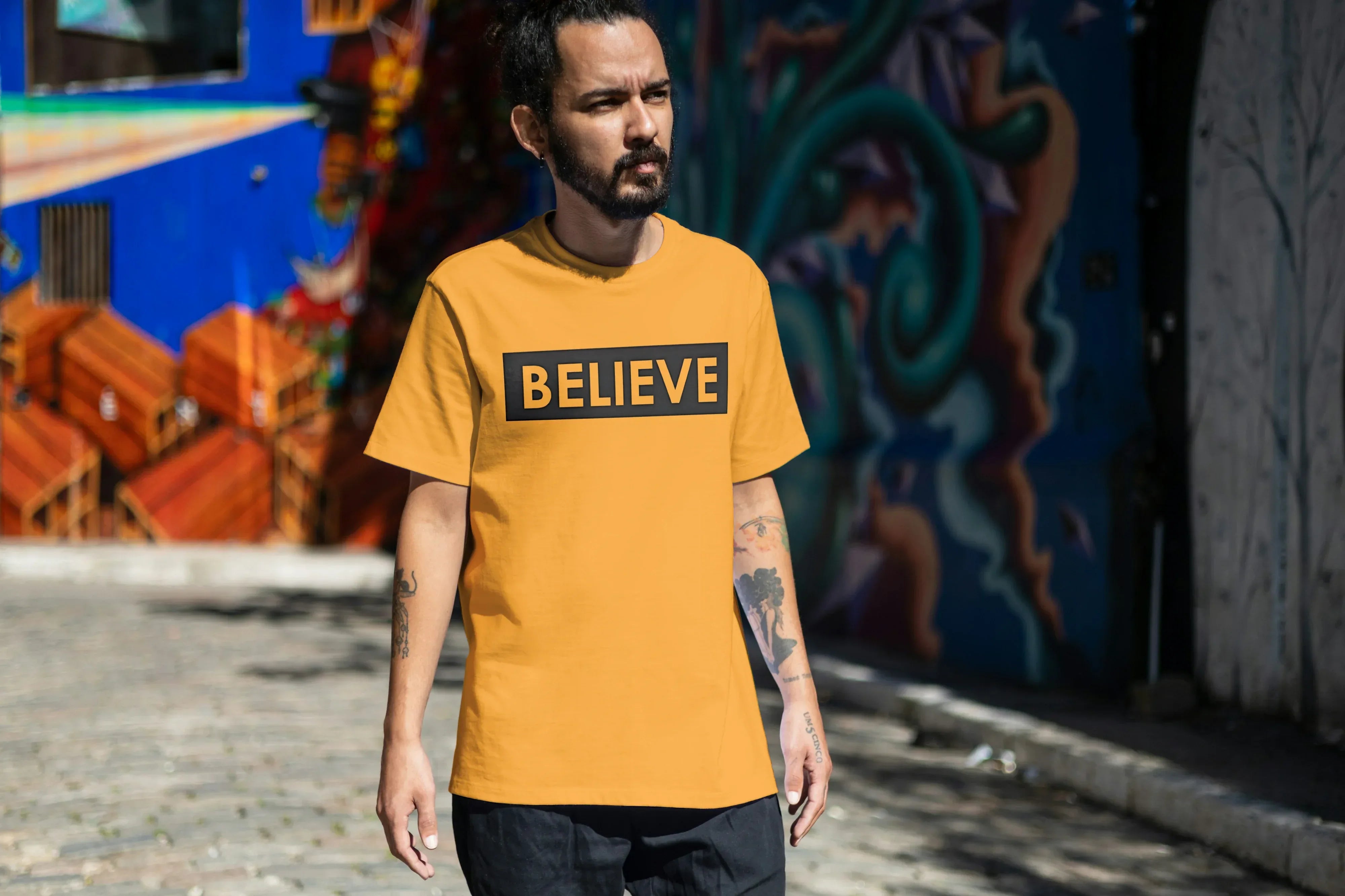 Believe Graphic Oversized Classic T-Shirt for Men - Not So Suttle