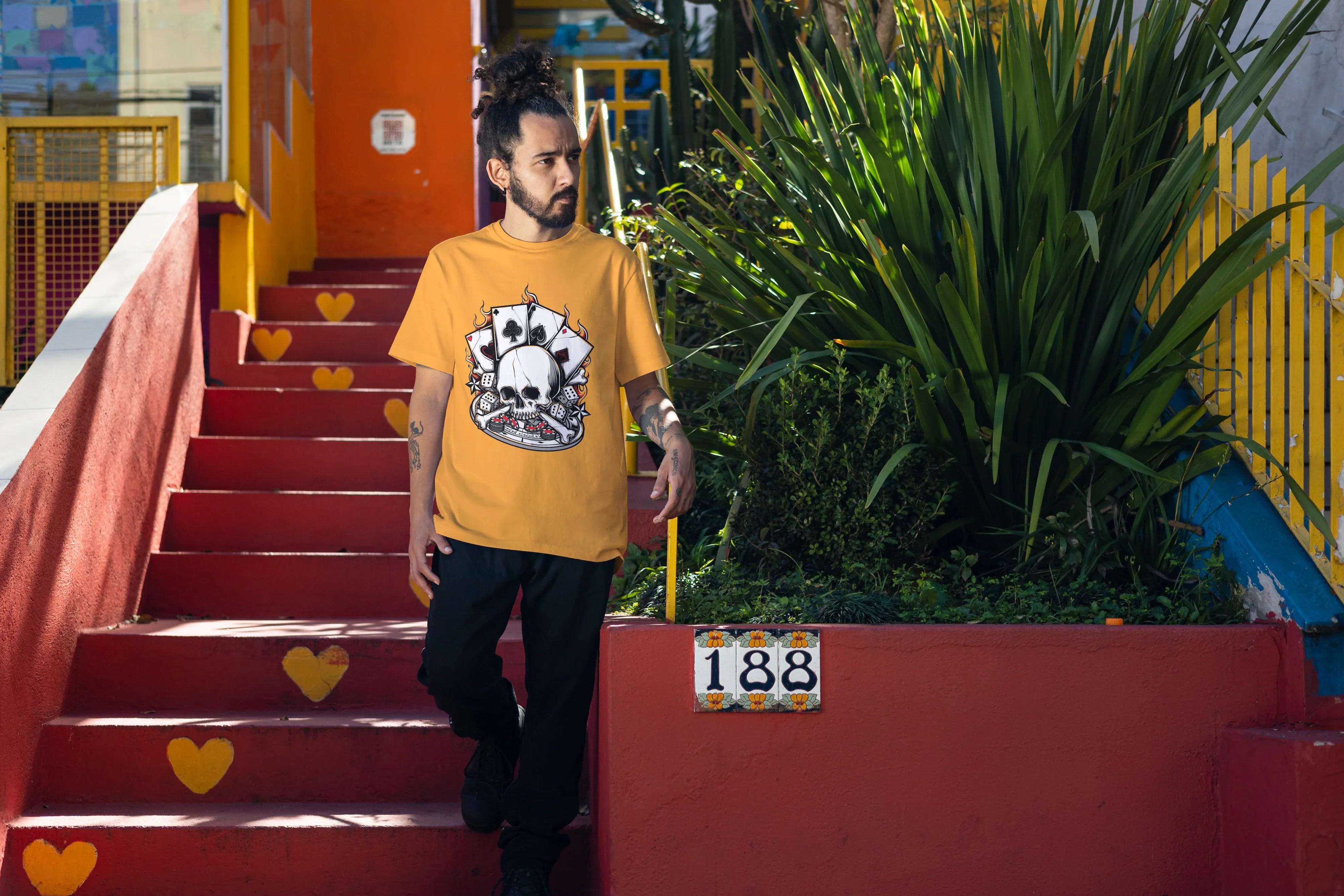 Poker Skull Graphic Oversized Classic T-Shirt for Men - Not So Suttle