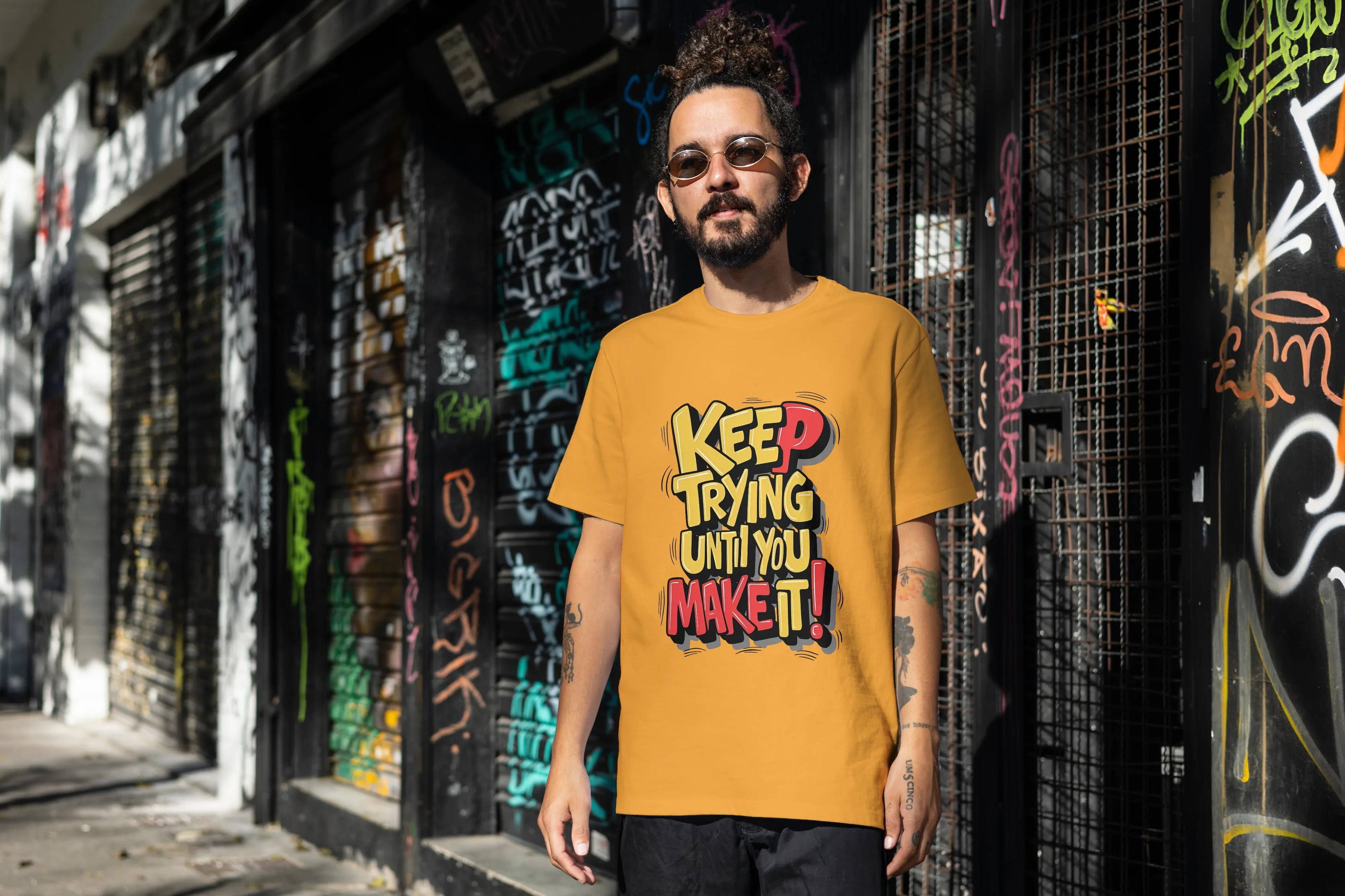 Keep Trying Graphic Oversized Classic T-Shirt for Men - Not So Suttle