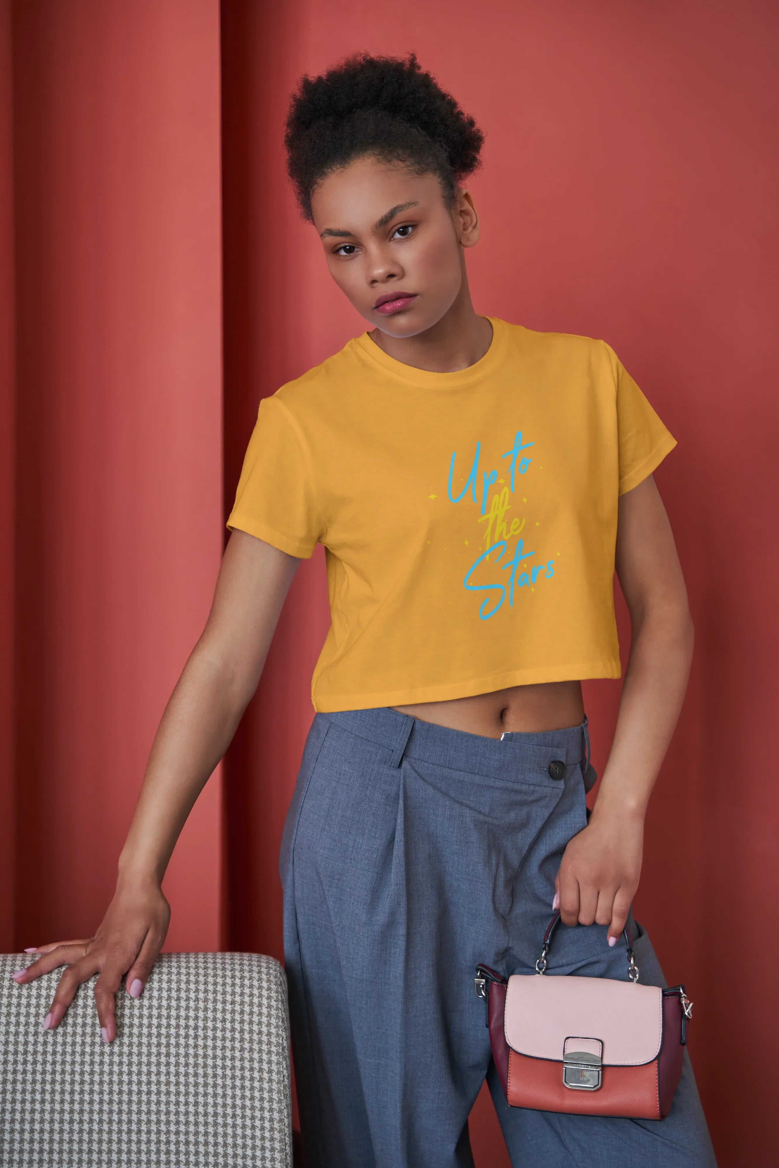 Up to the Stars Graphic Crop Top for Women - Not So Suttle