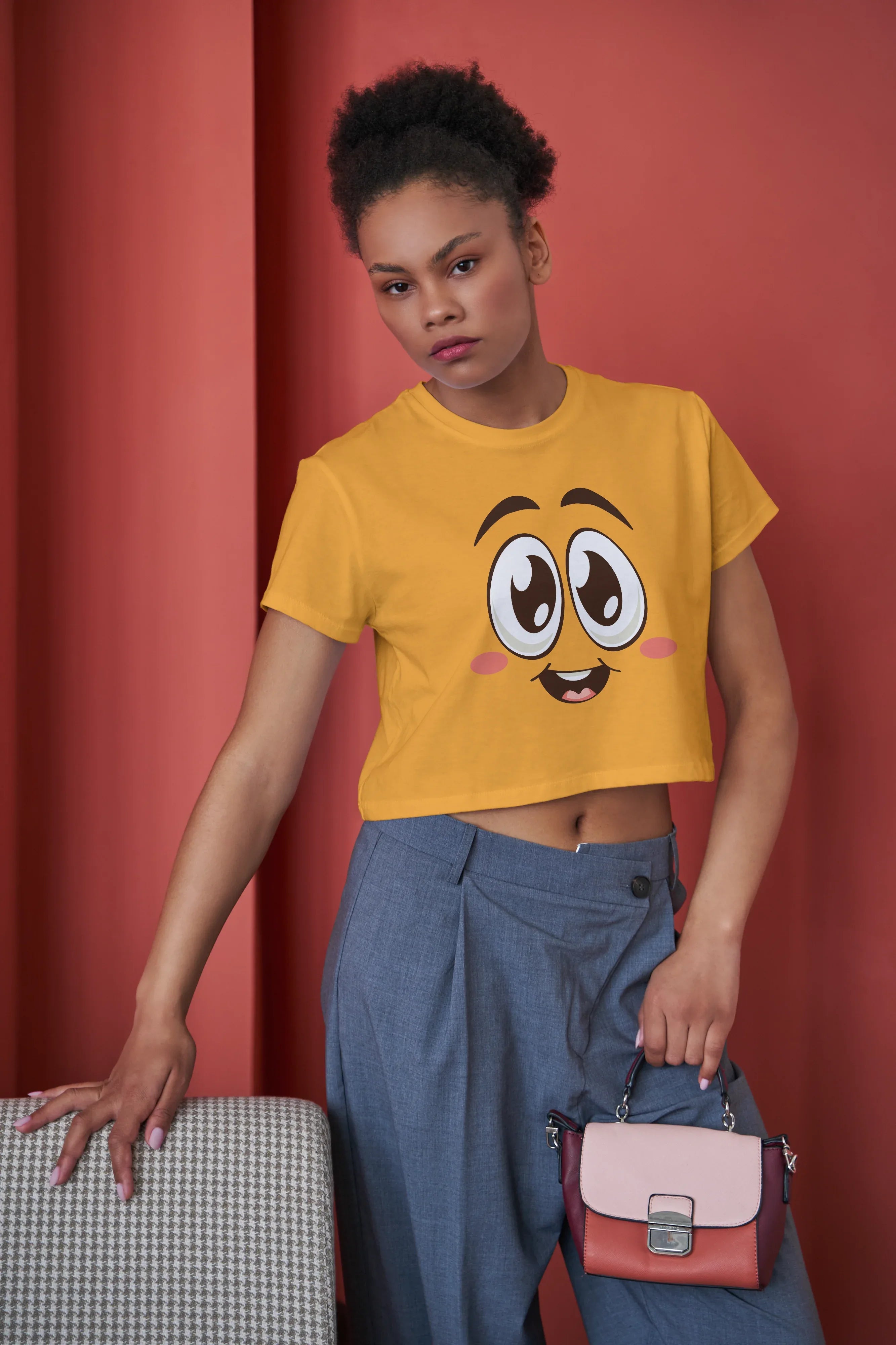 Blush Graphic Crop Top for Women - Not So Suttle