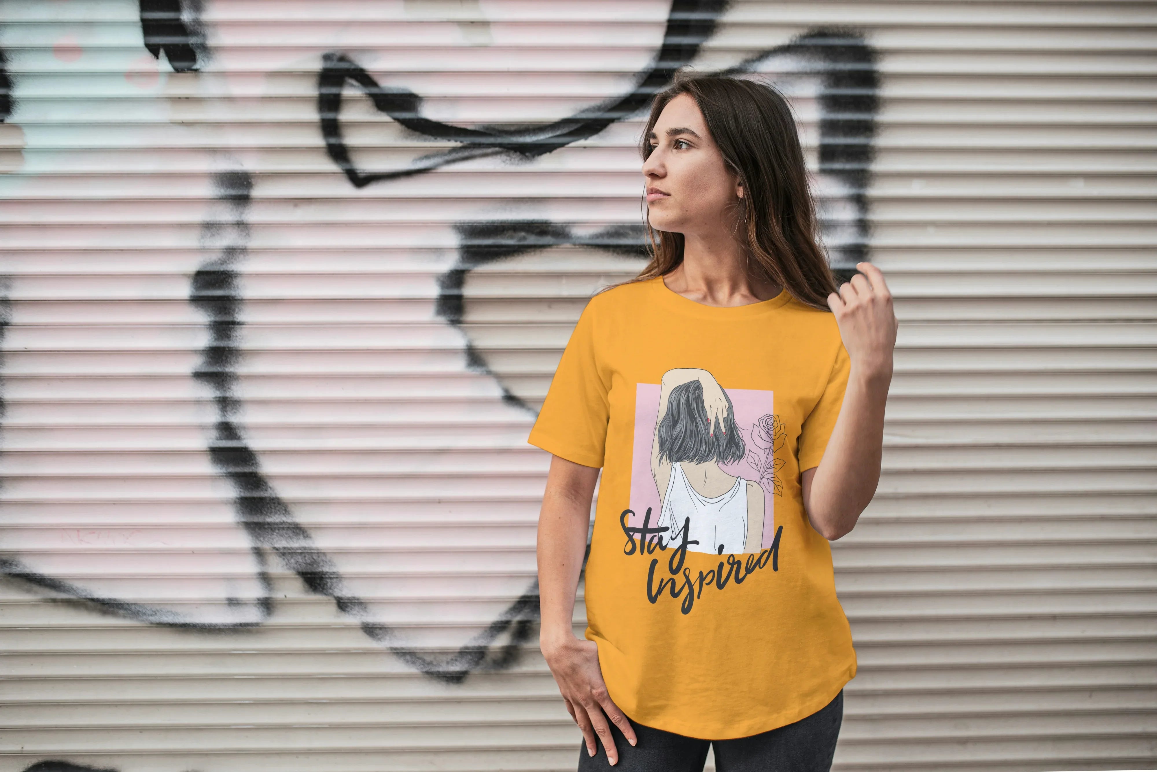 Stay Inspired Graphic Oversized Classic T-Shirt for Women - Not So Suttle