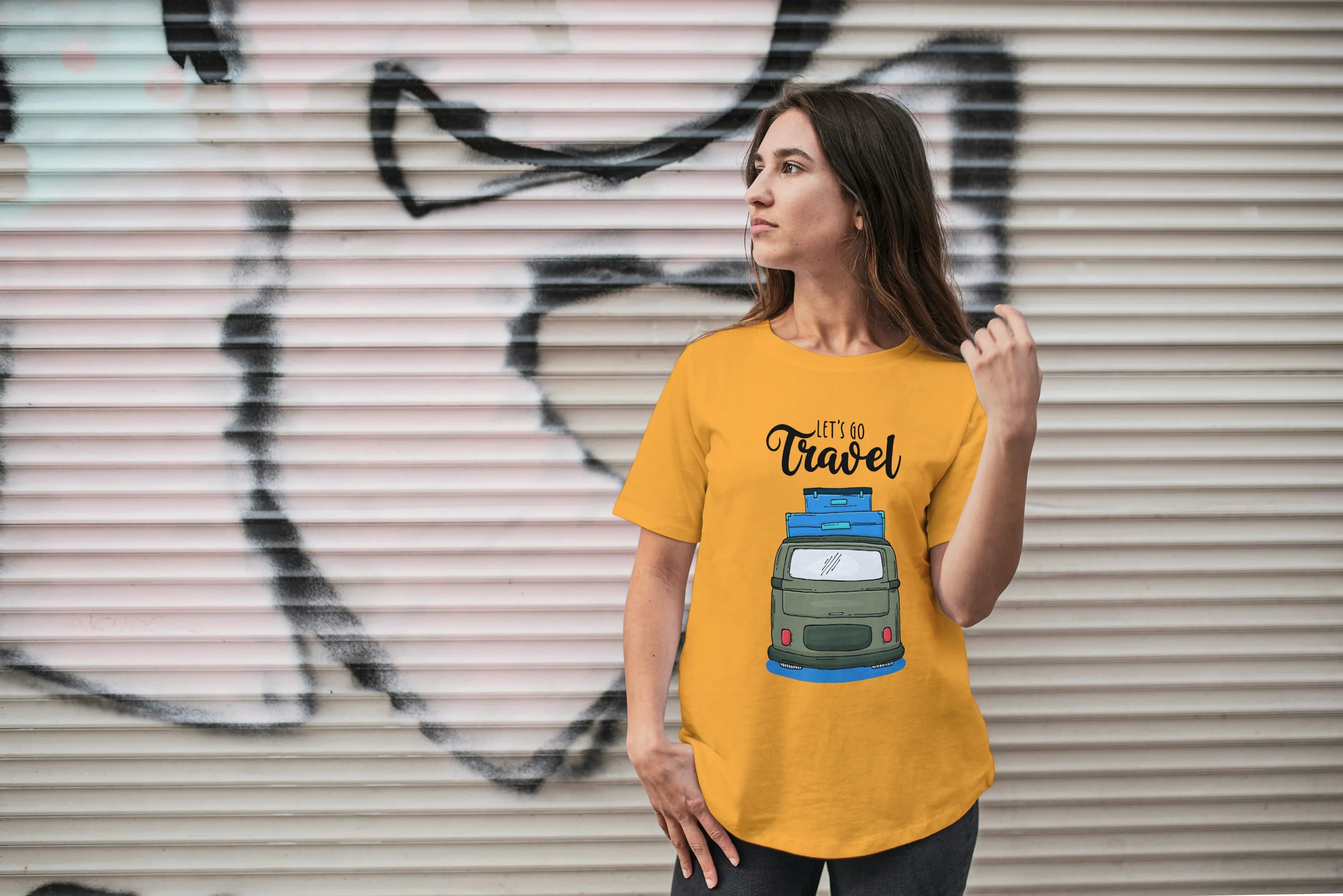 Let's Go Travel Graphic Oversized Classic T-Shirt for Women - Not So Suttle