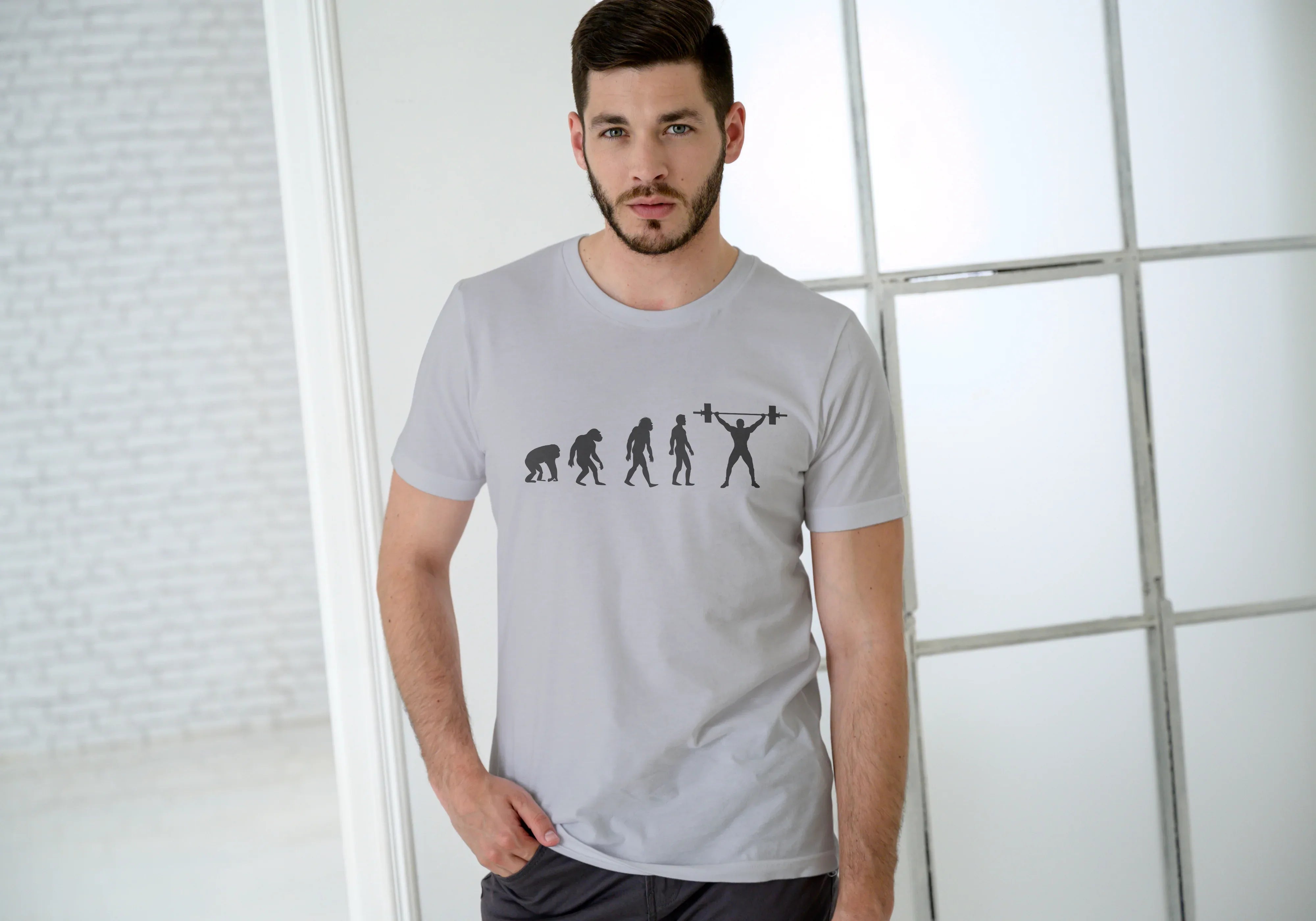 Evolution Graphic Classic Crew T-Shirt for Men - Not So Suttle