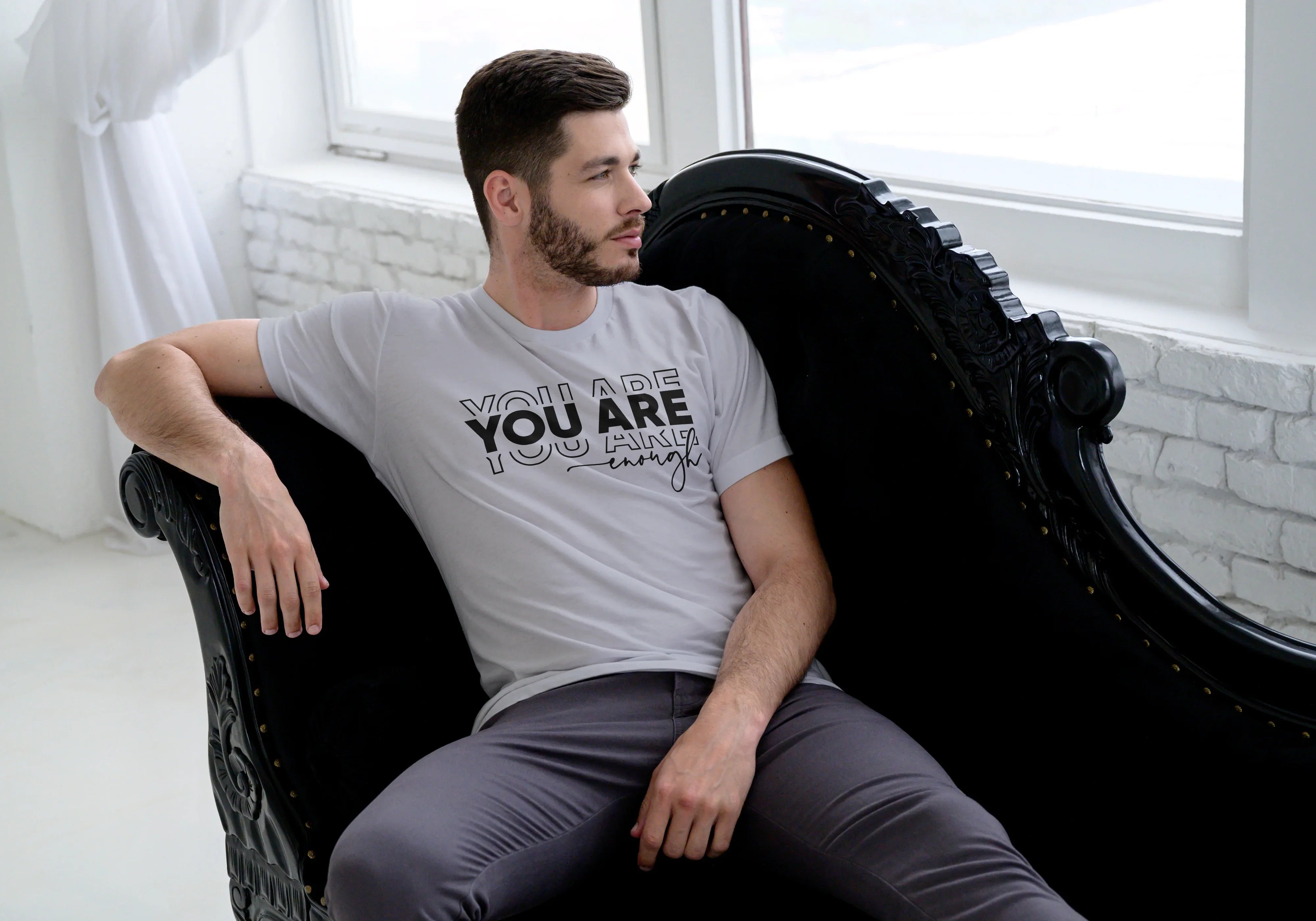 You are Enough Graphic Classic Crew T-Shirt for Men - Not So Suttle