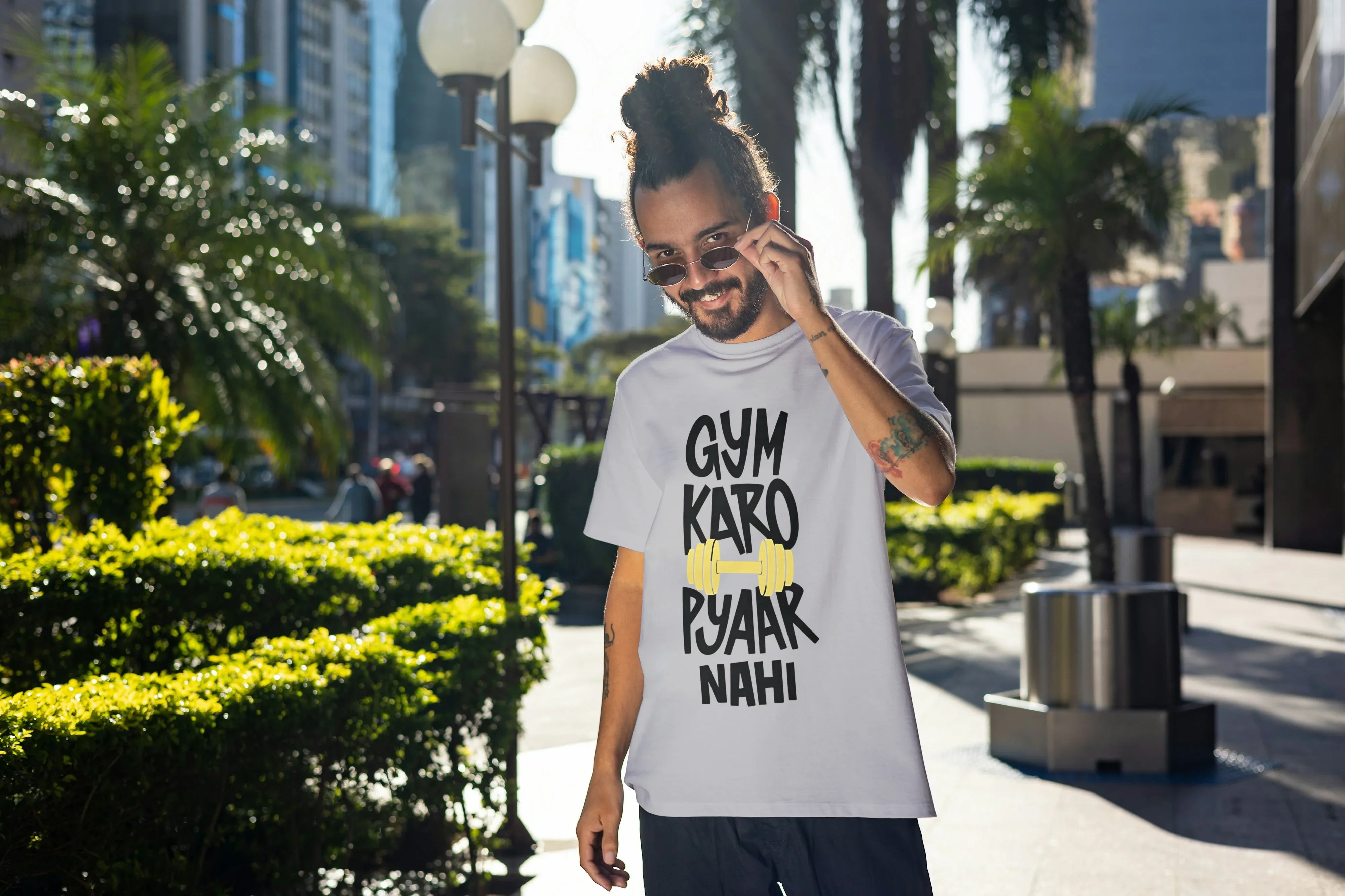 Gym Karo Graphic Oversized Classic T-Shirt for Men - Not So Suttle