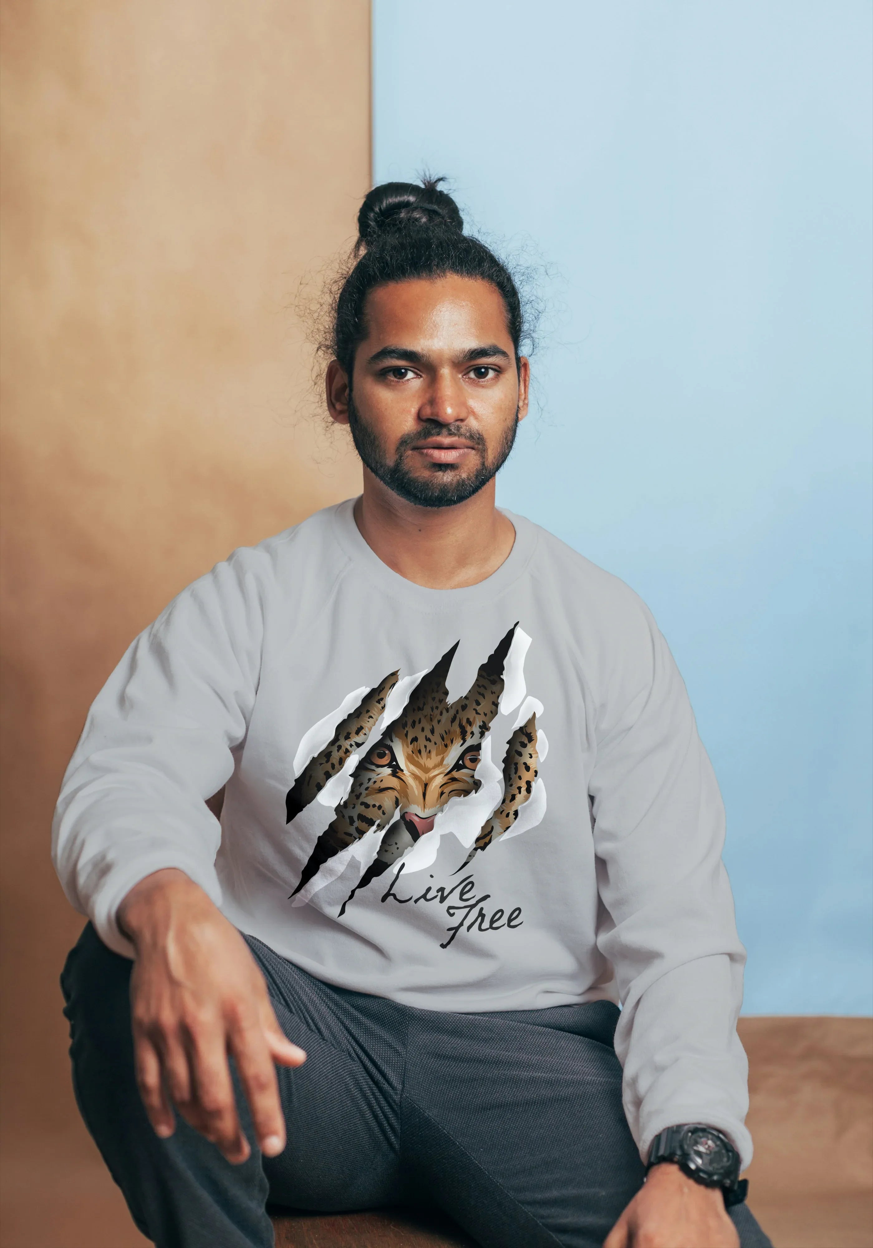 Live Free Graphic Sweatshirt for Men - Not So Suttle