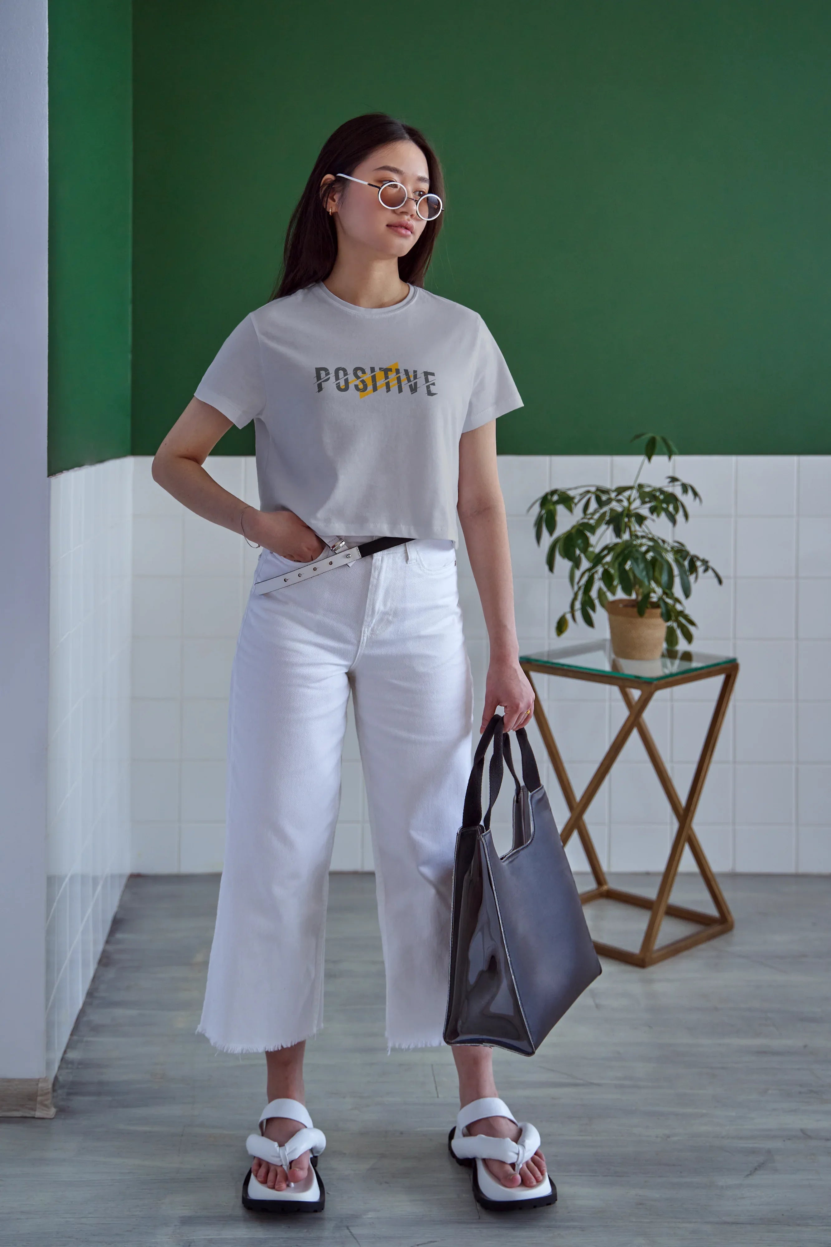 Positive Graphic Crop Top for Women - Not So Suttle