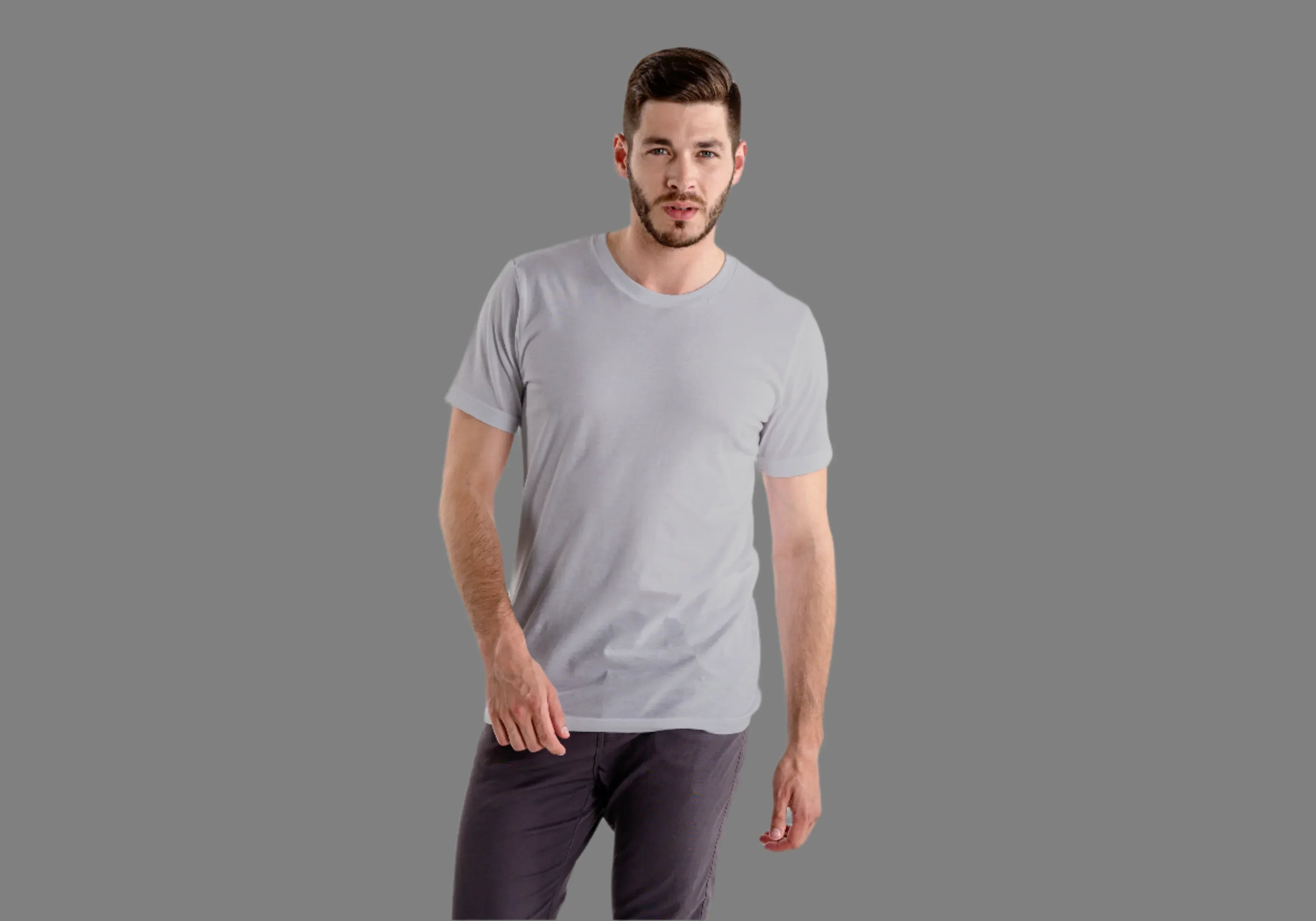 Solid Grey Classic Crew T-Shirt for Men - Not So Suttle
