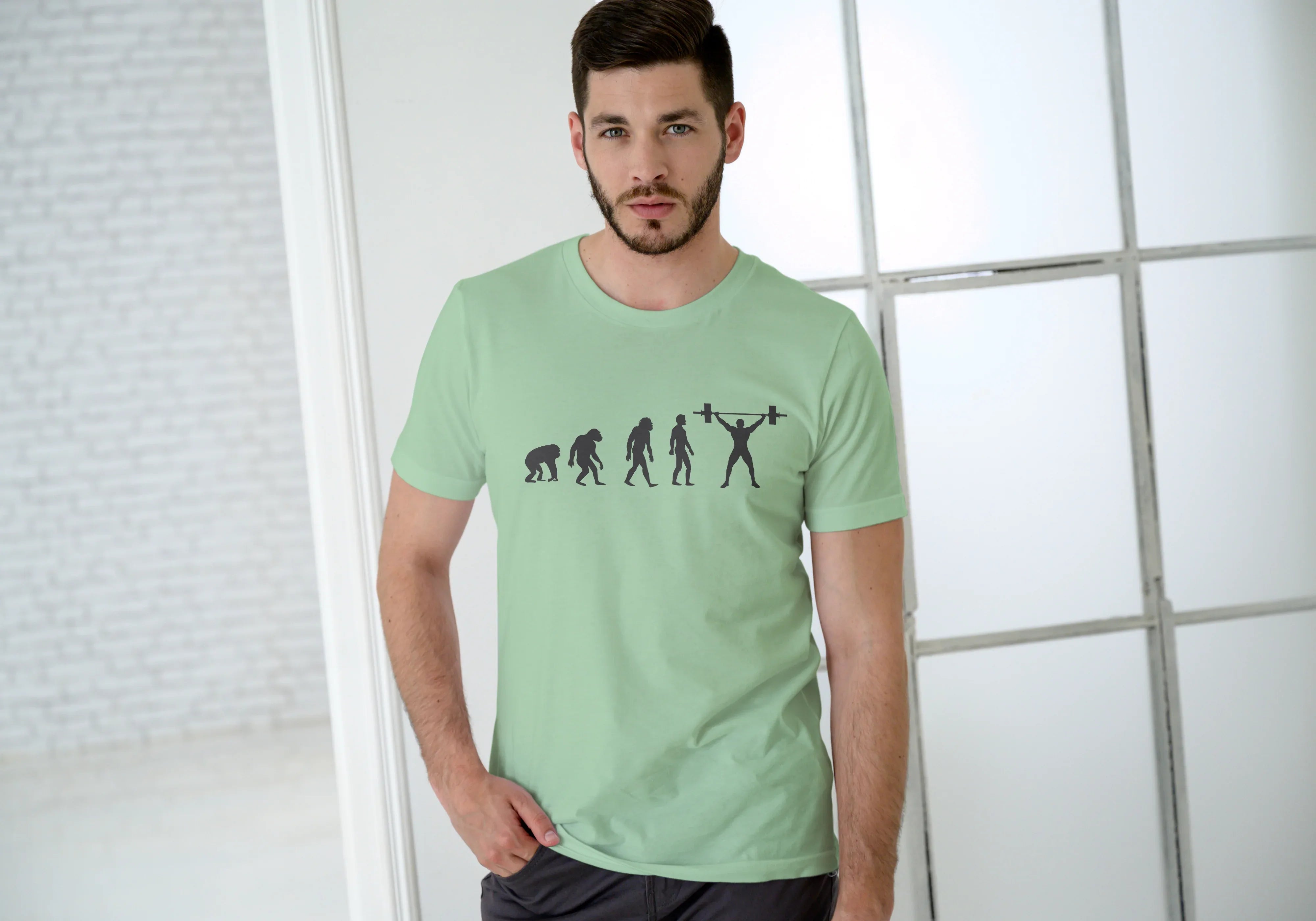 Evolution Graphic Classic Crew T-Shirt for Men - Not So Suttle
