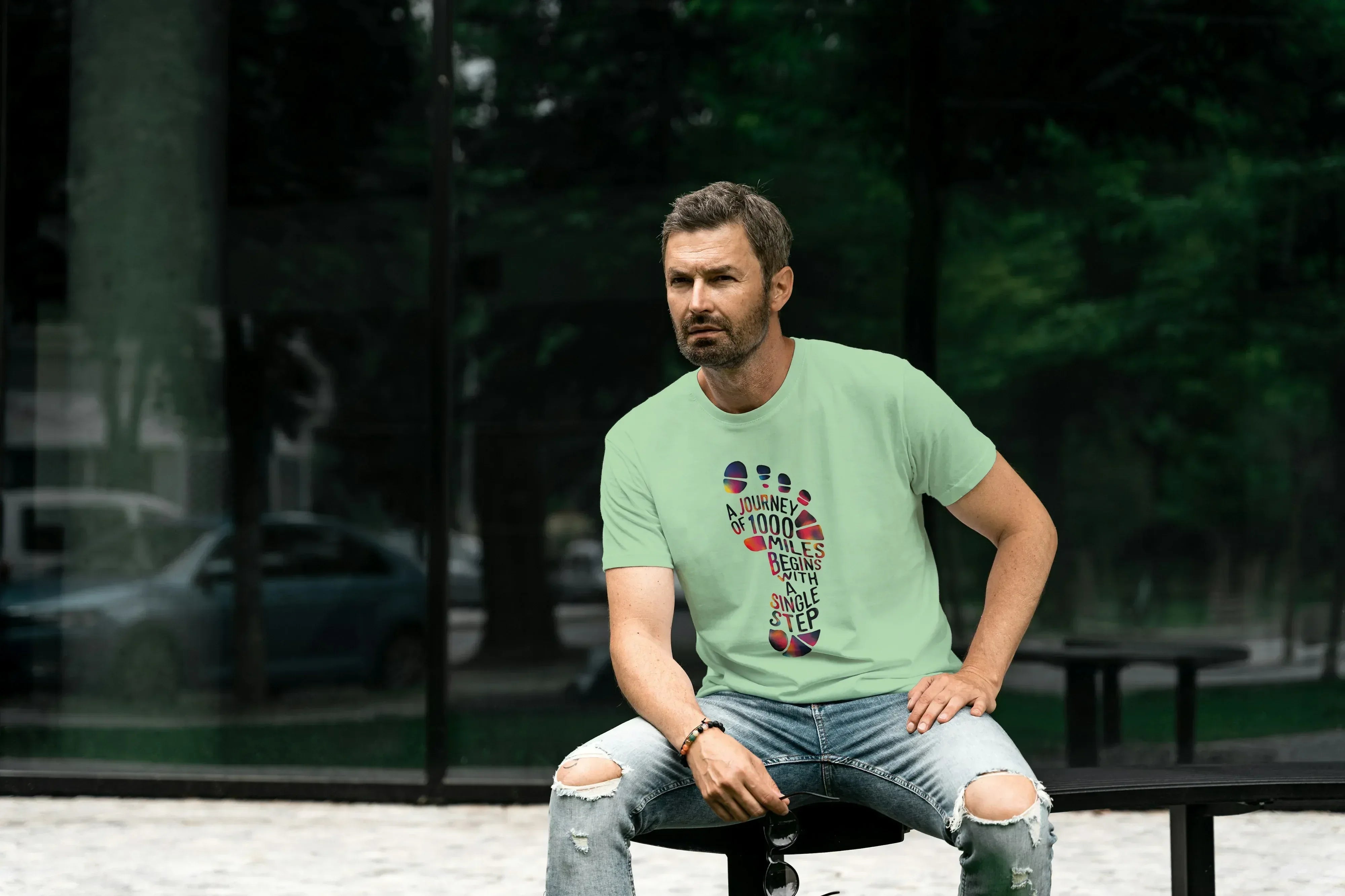 1000 Steps Graphic Classic Crew T-Shirt for Men - Not So Suttle