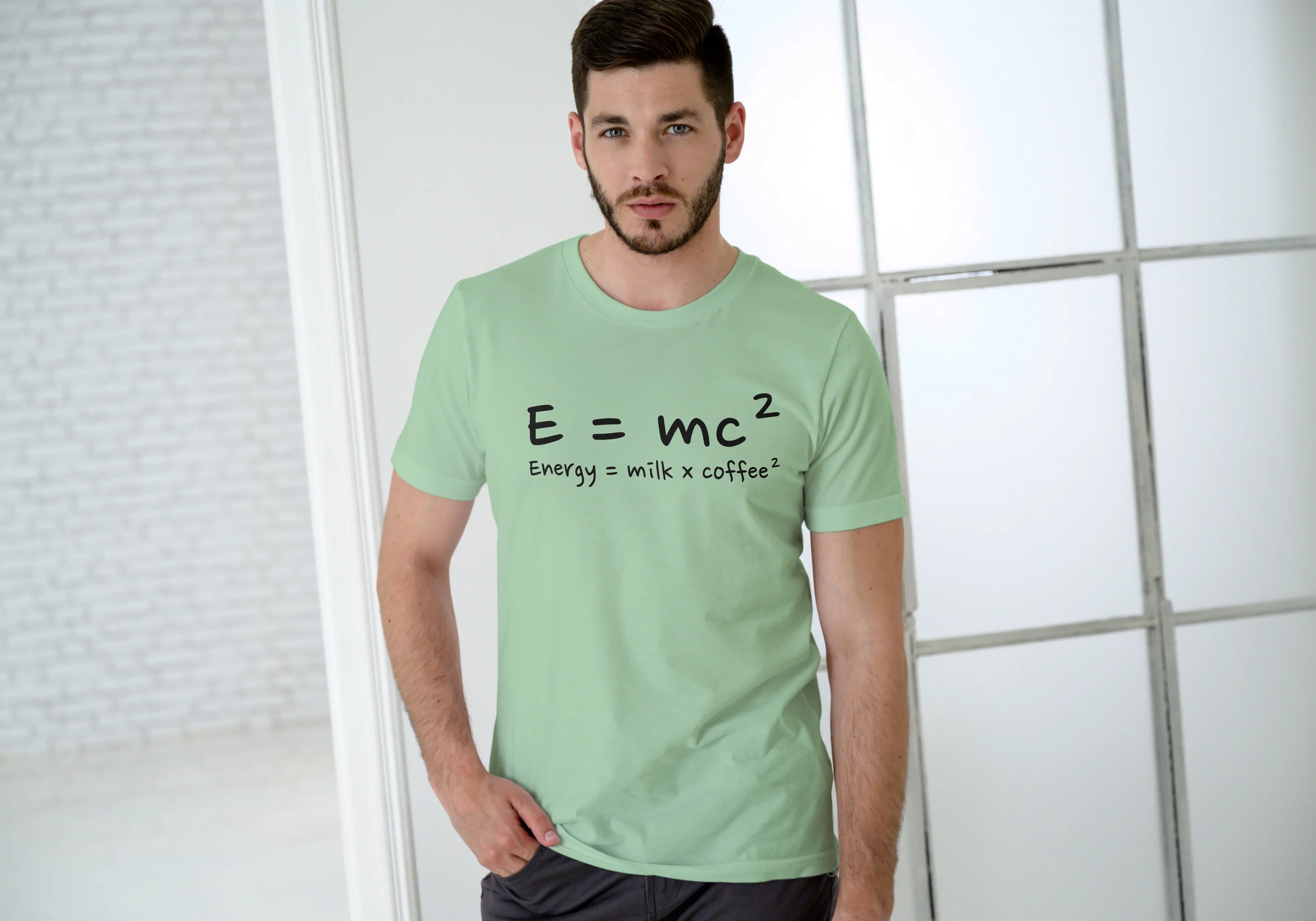 Energy Milk Coffee Graphic Classic Crew T-Shirt for Men - Not So Suttle