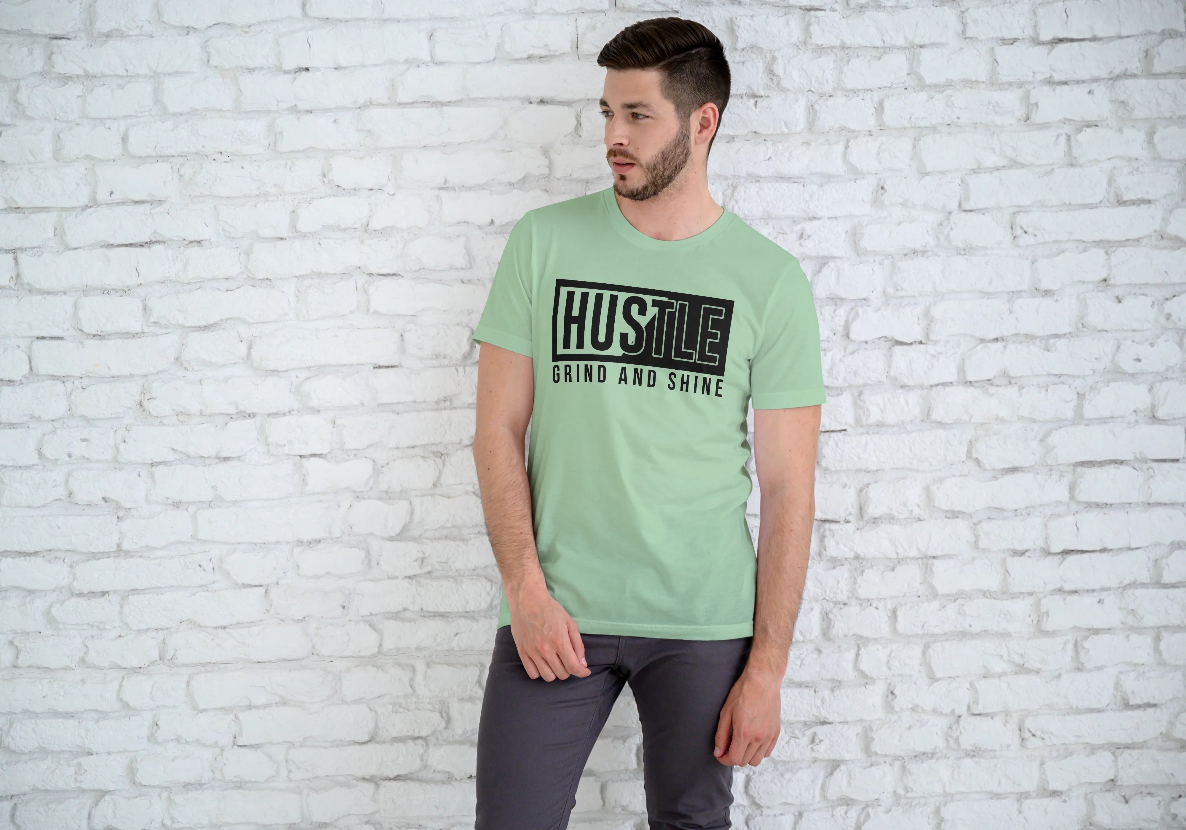 Hustle Graphic Classic Crew T-Shirt for Men - Not So Suttle