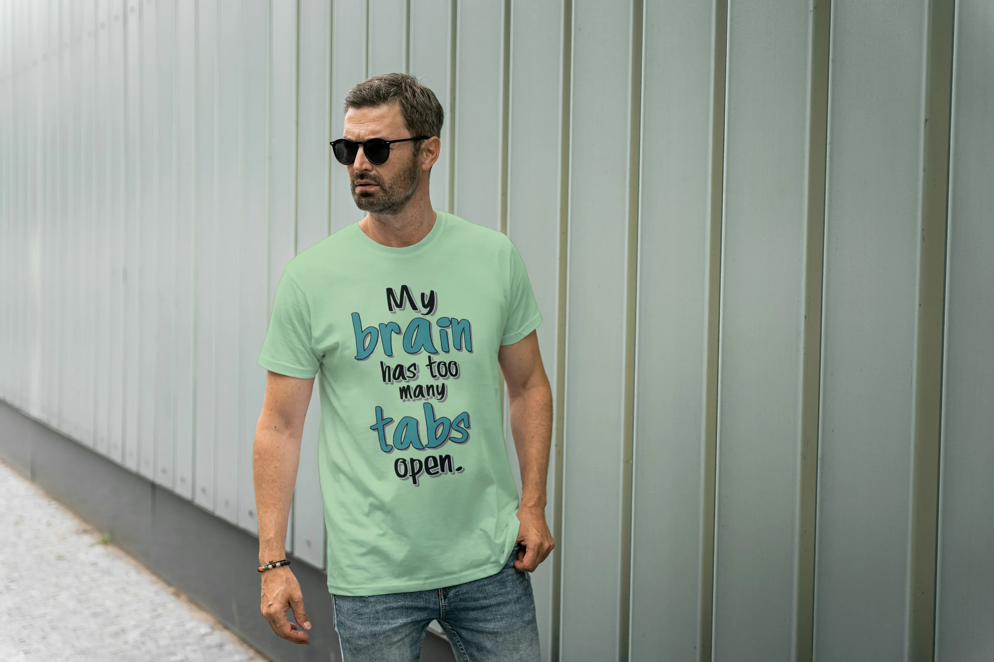 Too Many Tabs Graphic Classic Crew T-Shirt for Men - Not So Suttle